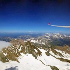Flugwegposition um 14:11:24: Aufgenommen in der Nähe von Gemeinde Kals am Großglockner, 9981, Österreich in 3543 Meter